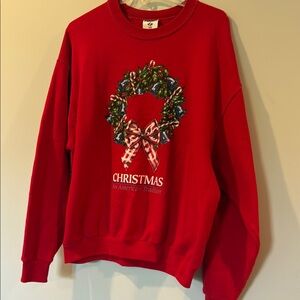 Red Christmas Wreath Sweatshirt